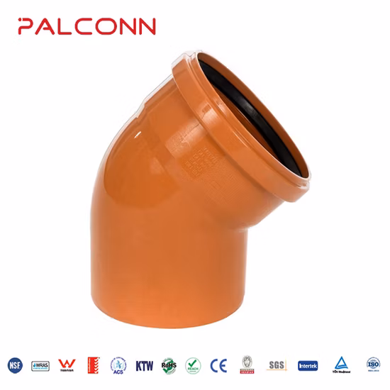 UPVC 파이프 드레인 오렌지 그레이 색상 110*3.2mm