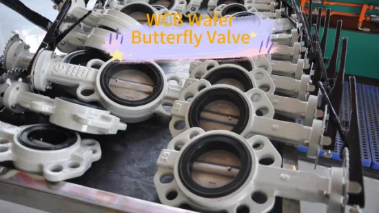 탄소강 WCB 에폭시 Wras 승인 제조업체의 웨이퍼 연결 버터플라이 밸브