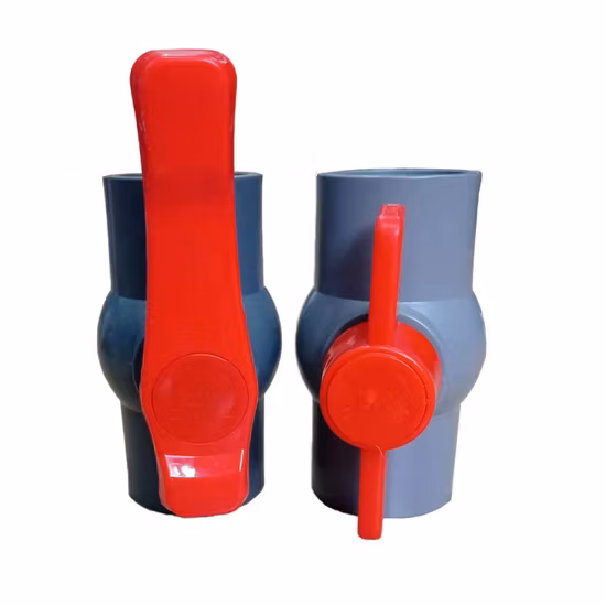 PVC UPVC CPVC 밸브 DIN ANSI BS JIS 플라스틱 PPR 바닥 나비 발 확인 물 공급을 위한 진정한 이중 단일 조합 소형 볼 밸브